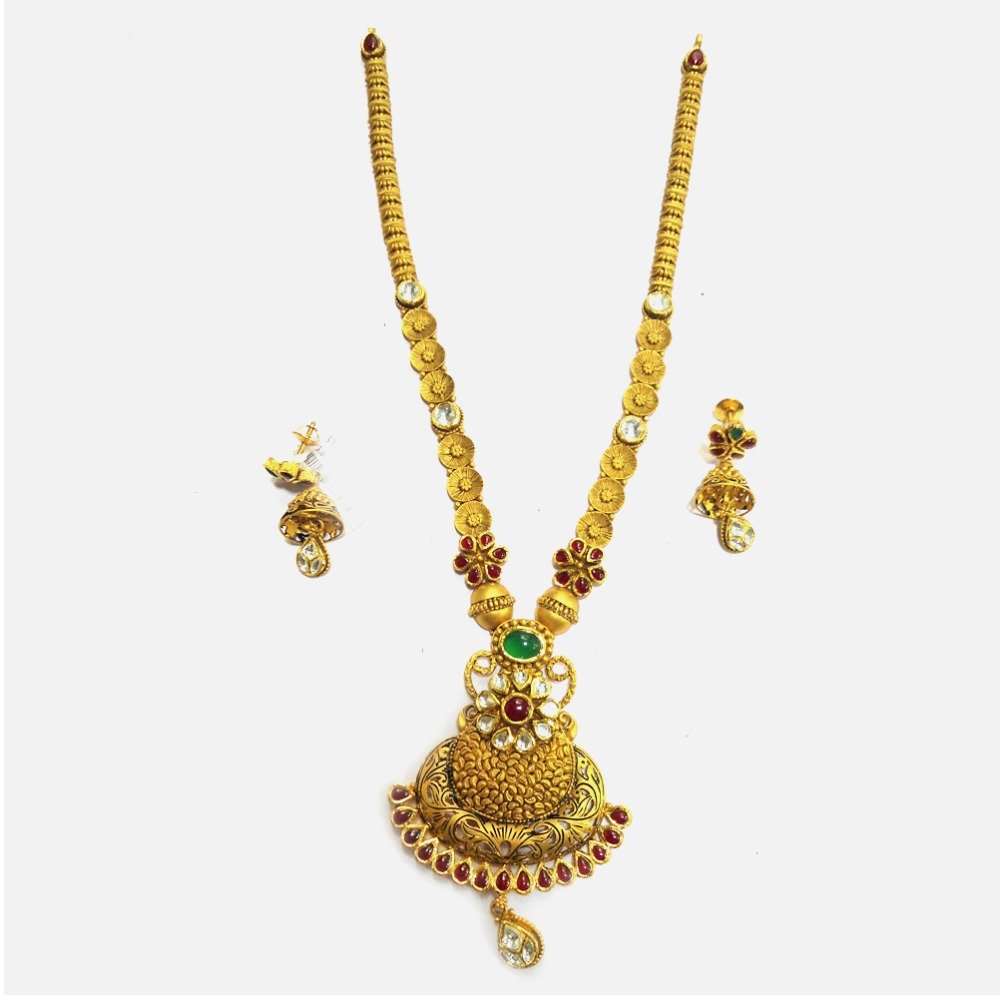 916 Gold Antique Wedding Long Necklace Set RHJ-4992