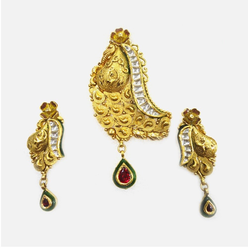 916 Gold Antique Pendant Set RHJ-2057