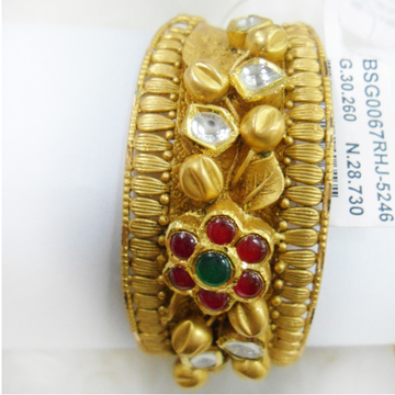 Gold Antique Kundan Kada Bangle RHJ 5246