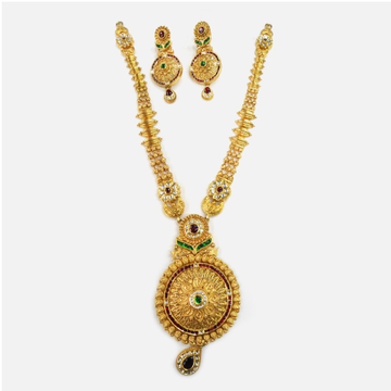 916 Gold Antique Long Necklace Set RHJ-0004