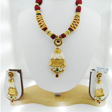 916 Gold Antique Bridal Necklace Set RHJ-3402