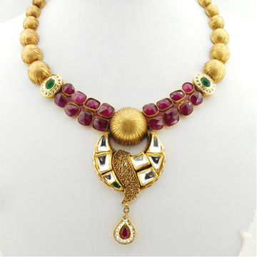 22K Gold Kundan Bridal Necklace Set RHJ-2920