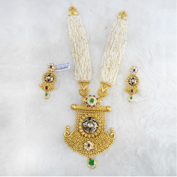 Gold Antique Jadtar Necklace Set RHJ 5255