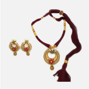 22KT Gold Antique Bridal Necklace Set RHJ-4826