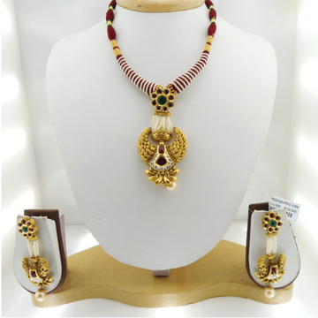 916 Gold Antique Bridal Necklace Set RHJ-3396