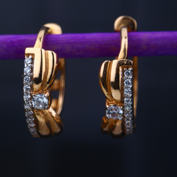 18KT Rose Gold Hallmark Stylish Design Earring 