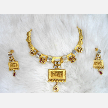 916 Gold Antique Wedding Necklace Set RHJ-5581
