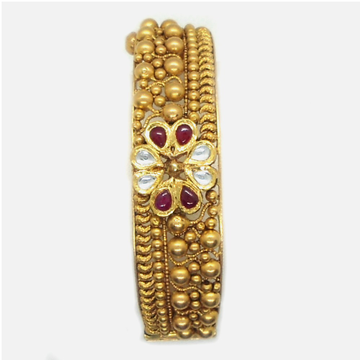 22K Gold Antique Bridal Kada Bangle RHJ-4980