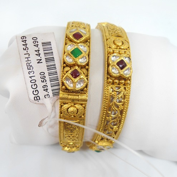 916 Gold Antique Studded Bangles For Ladies RHJ-54...
