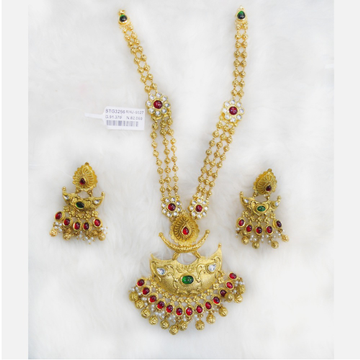 22KT Gold Designer Bridal Long Necklace Set RHJ-60...