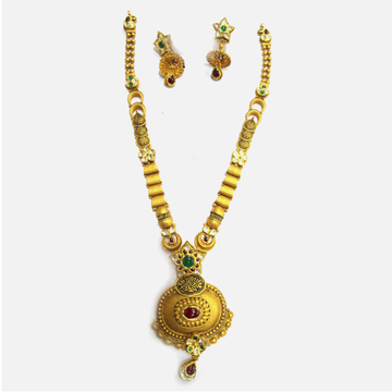 916 Gold Antique Wedding Long Necklace Set RHJ-498...