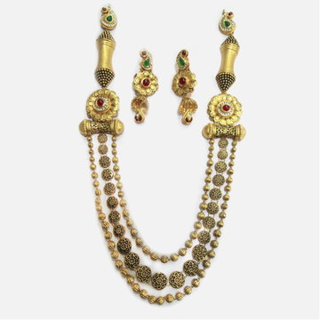 916 Gold Antique 3 Layer Necklace Set RHJ-4017