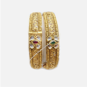 916 Gold Antique Wedding Bangles RHJ-4643