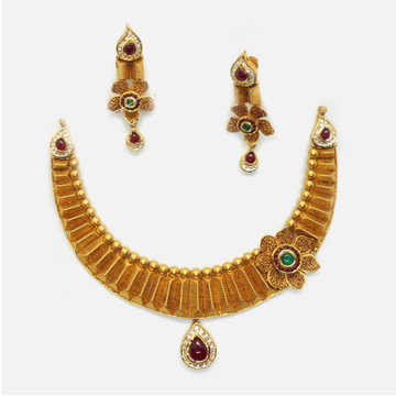 916 Gold Antique Wedding Jewellery Set RHJ-4951