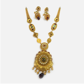 916 Gold Antique Long Necklace Set RHJ-0015