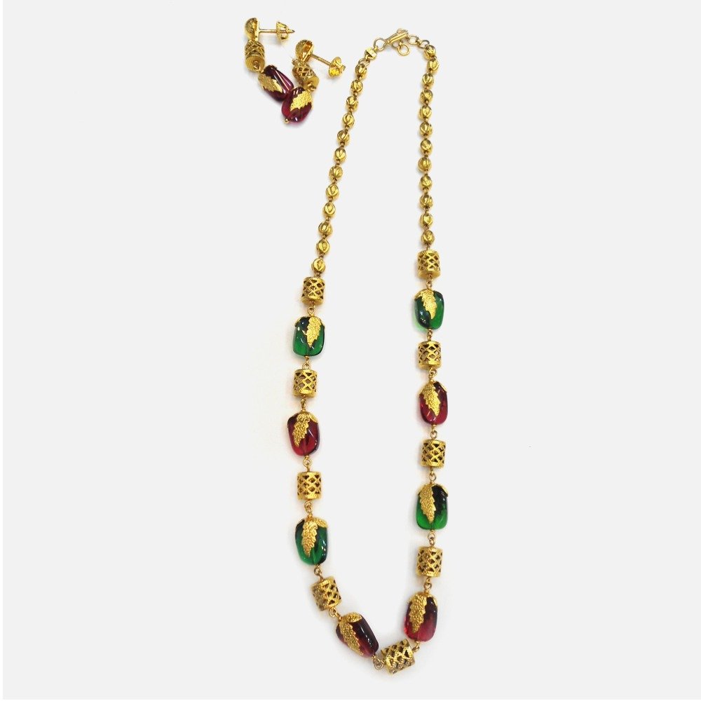 22KT Gold Colour Stone Mala RHJ-4472