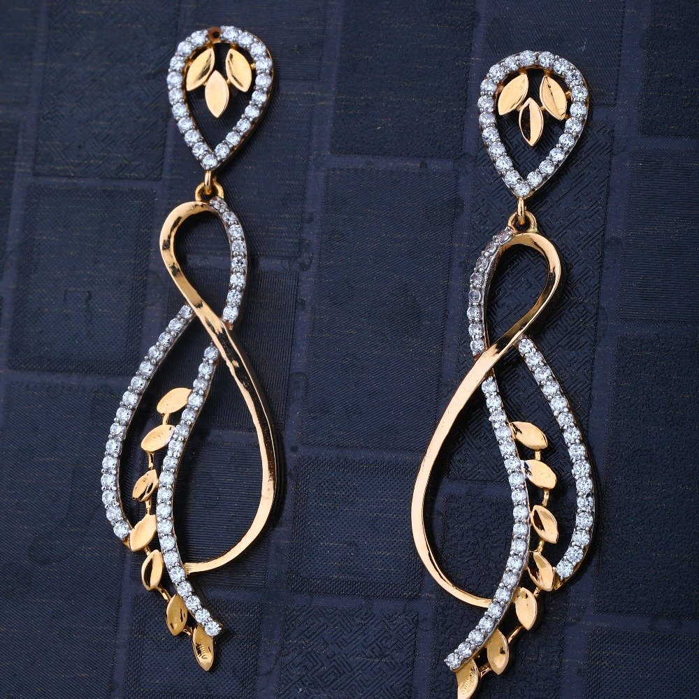 916 Gold Everstylish Hallmark CZ earring 