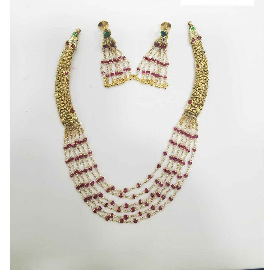 Slider Necklace Set 916 Gold With Beads