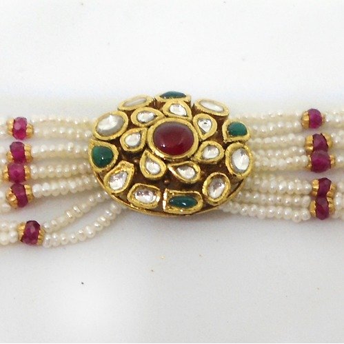 22KT Gold Antique Kundan Bracelet For Women RHJ-5659