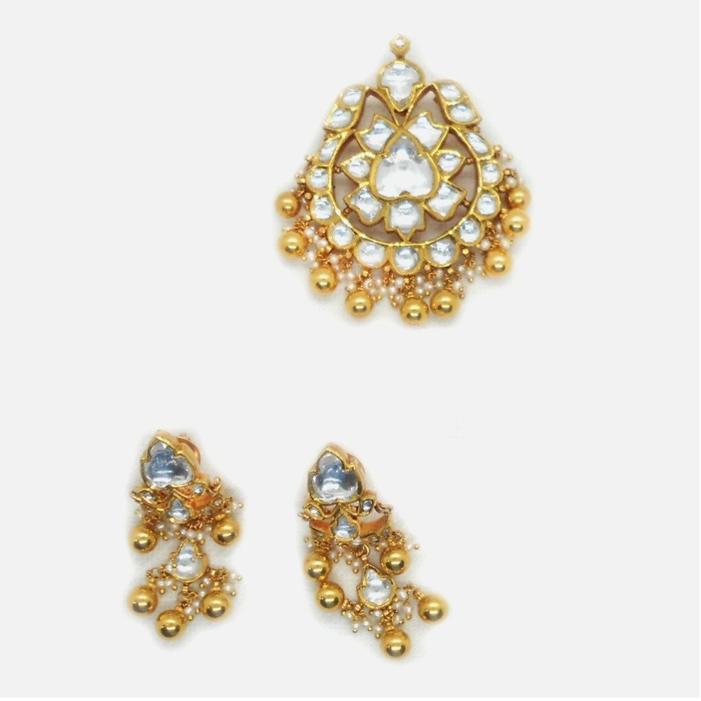 916 Gold Antique Wedding Pendant Set RHJ-4987