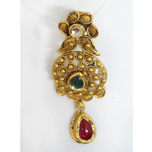 916 Gold Antique Jadtar Pendant Set RHJ-5715