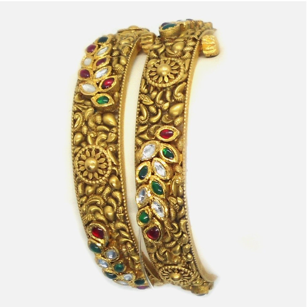 916 Gold Antique Jadtar Bangles RHJ-6022