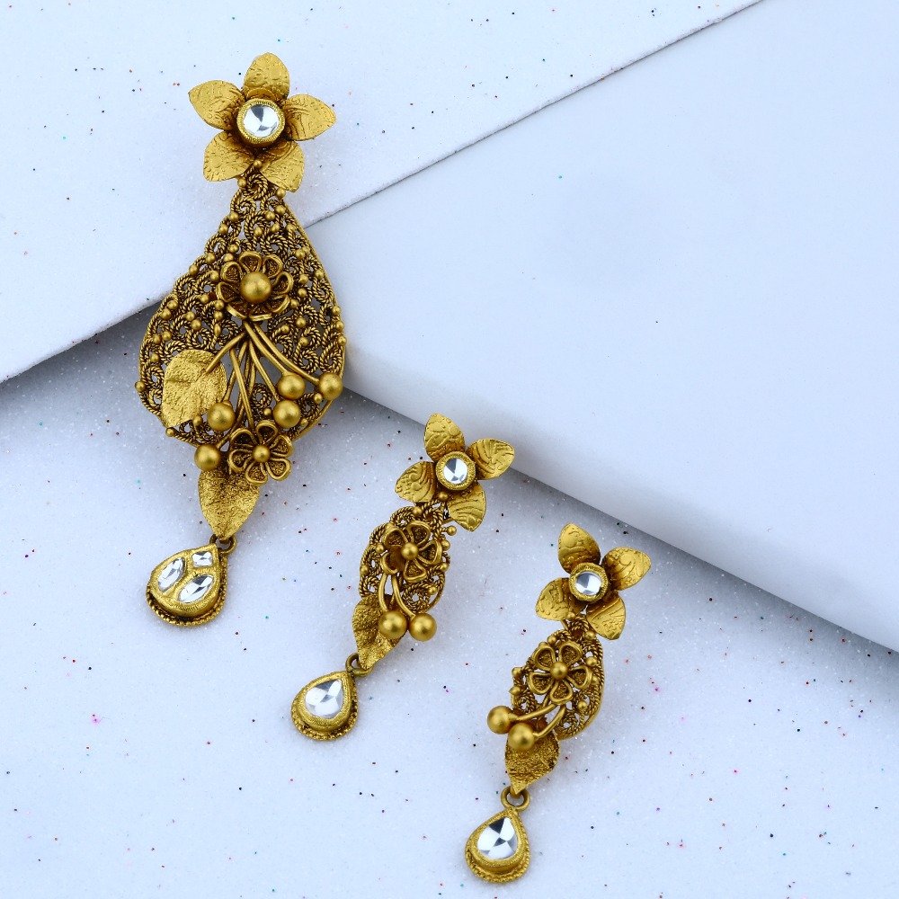 916 Gold Classic Pendant Set 
