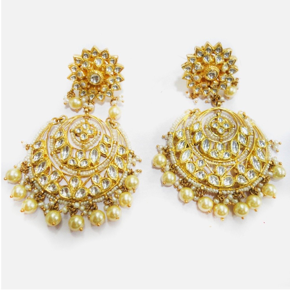 Antique Gold Emerald CZ Crystal chandelier Earrings bridal jewelry | W –  Indian Designs